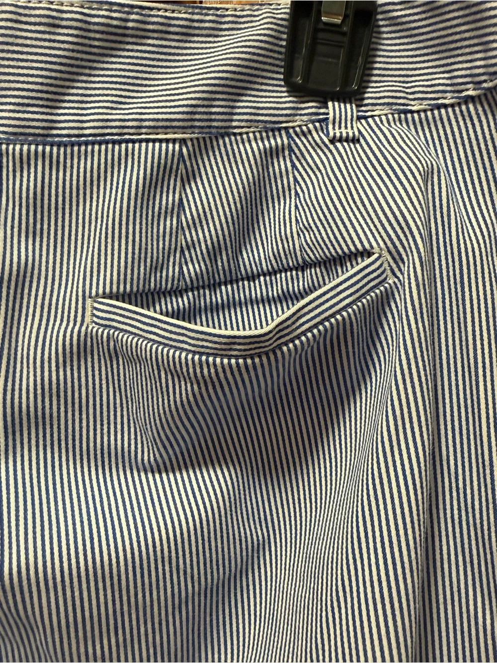 Talbots Wide Crop Blue and White Stripe Pants Size 8p
